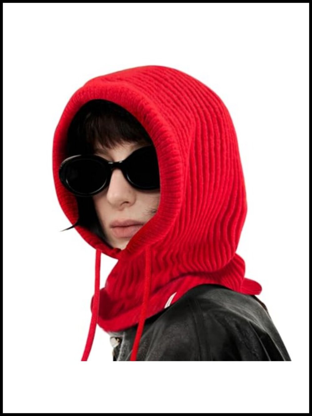 Knit Balaclava Hooded Scarf Beanie Windproof Winter Face Cover